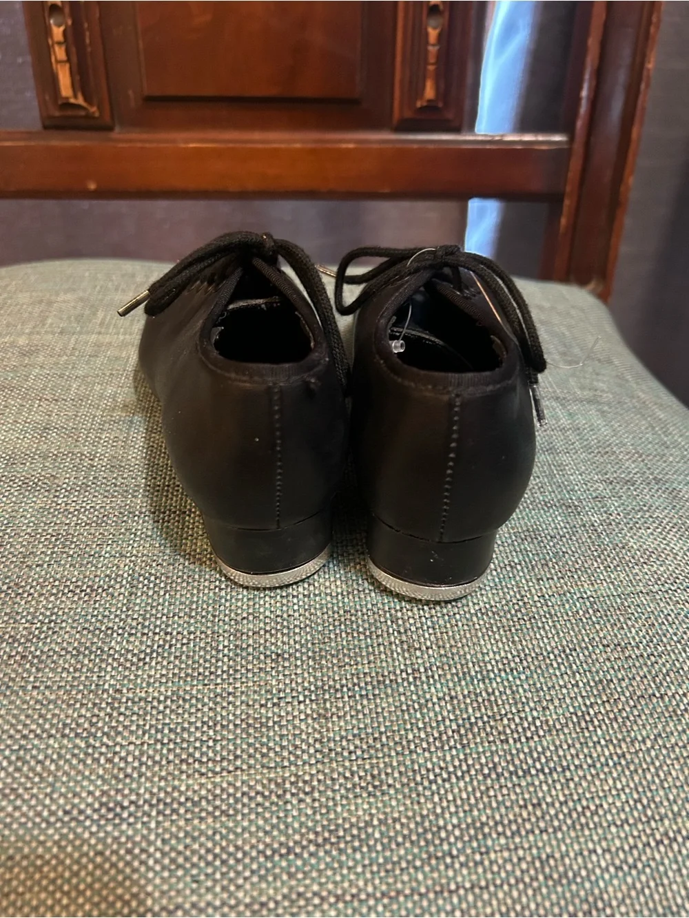 Dance Now Black Lace-Up Tap Shoes Kids Size 10 Kids